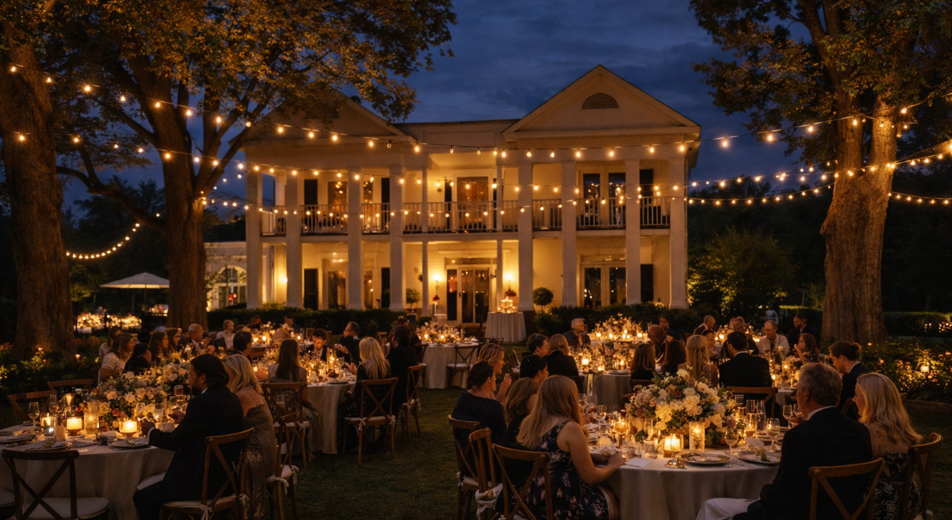 Peach Blossom Farm wedding reception evening